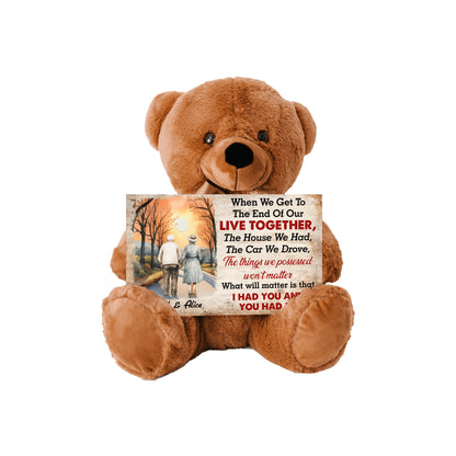 Heartfelt MDF Sign & Teddy Bear – A Timeless Reminder of Love and Togetherness