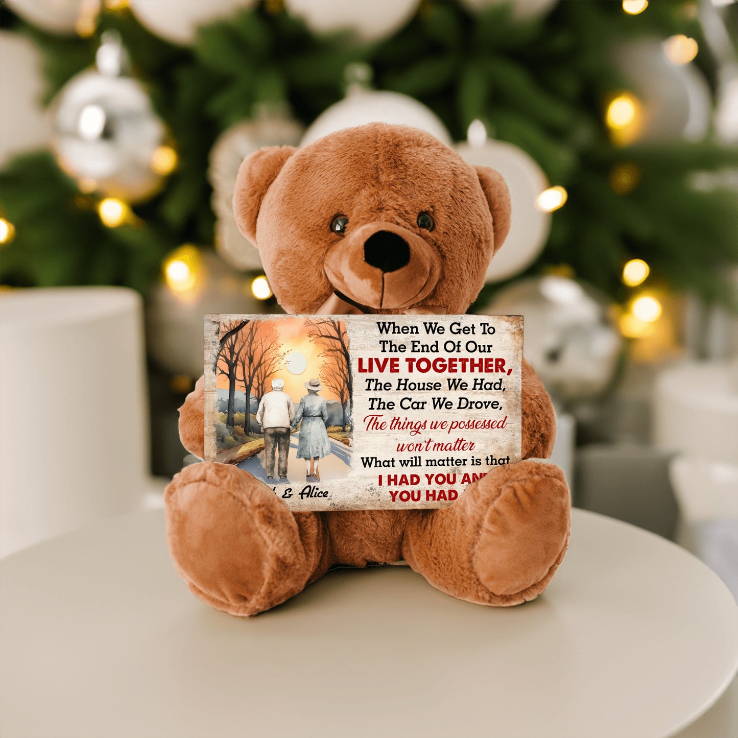 Heartfelt MDF Sign & Teddy Bear – A Timeless Reminder of Love and Togetherness