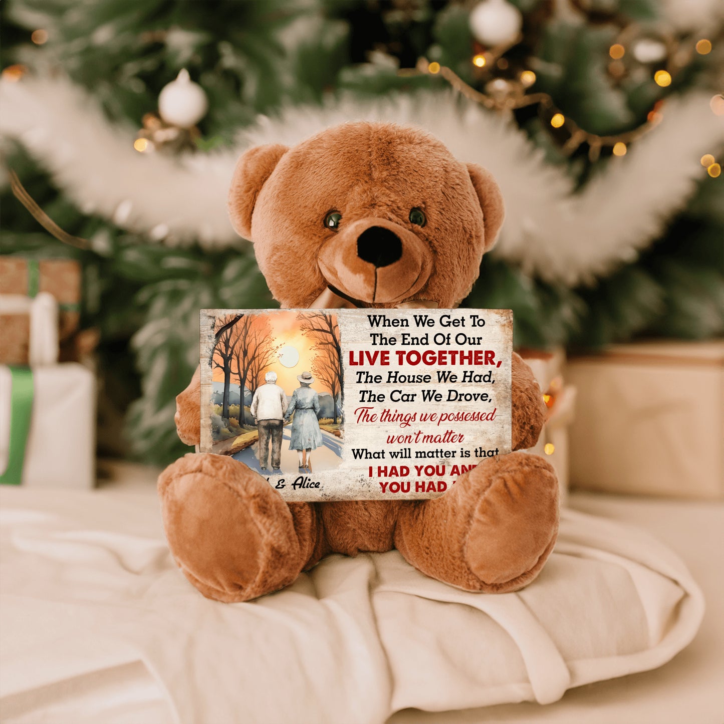 Heartfelt MDF Sign & Teddy Bear – A Timeless Reminder of Love and Togetherness