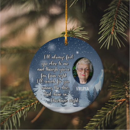 (Photo Inserted) Remember Your Loved One with a Cherished Memorial Photo Ornament