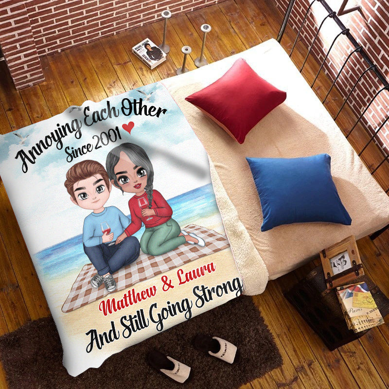 Annoying Each Other Blanket - Funny Personalized Anniversary Gift For Couples