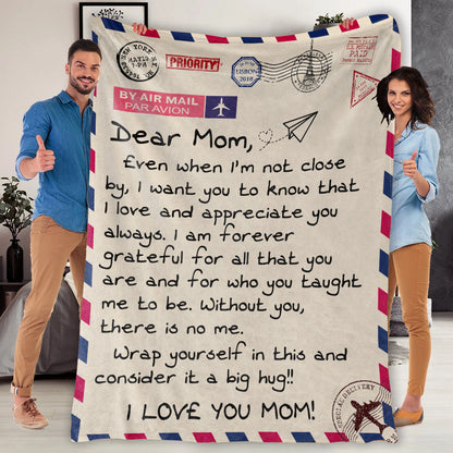 Dear Mom Letter Fleece Blanket - I Am Forever Grateful - Christmas, Birthday, Mother's Day Gift For Mom