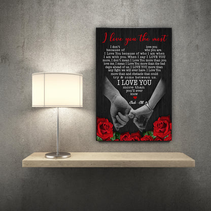 Personalized “I Love You The Most” Premium Canvas Black Background