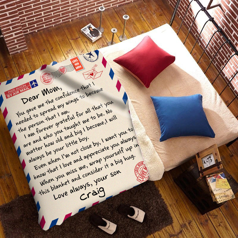 Big Letter To Mom From Son Personalized  Blanket