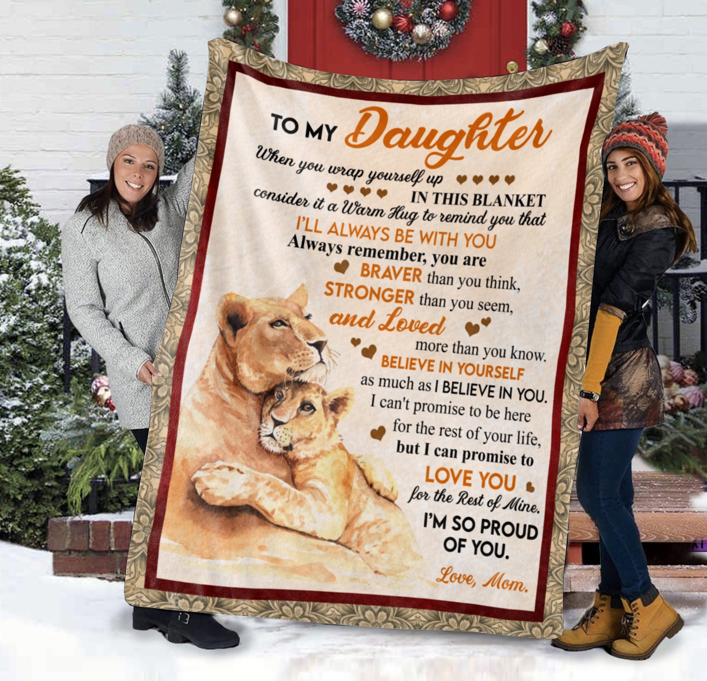 To My Daughter Old Lioness Throw Blanket