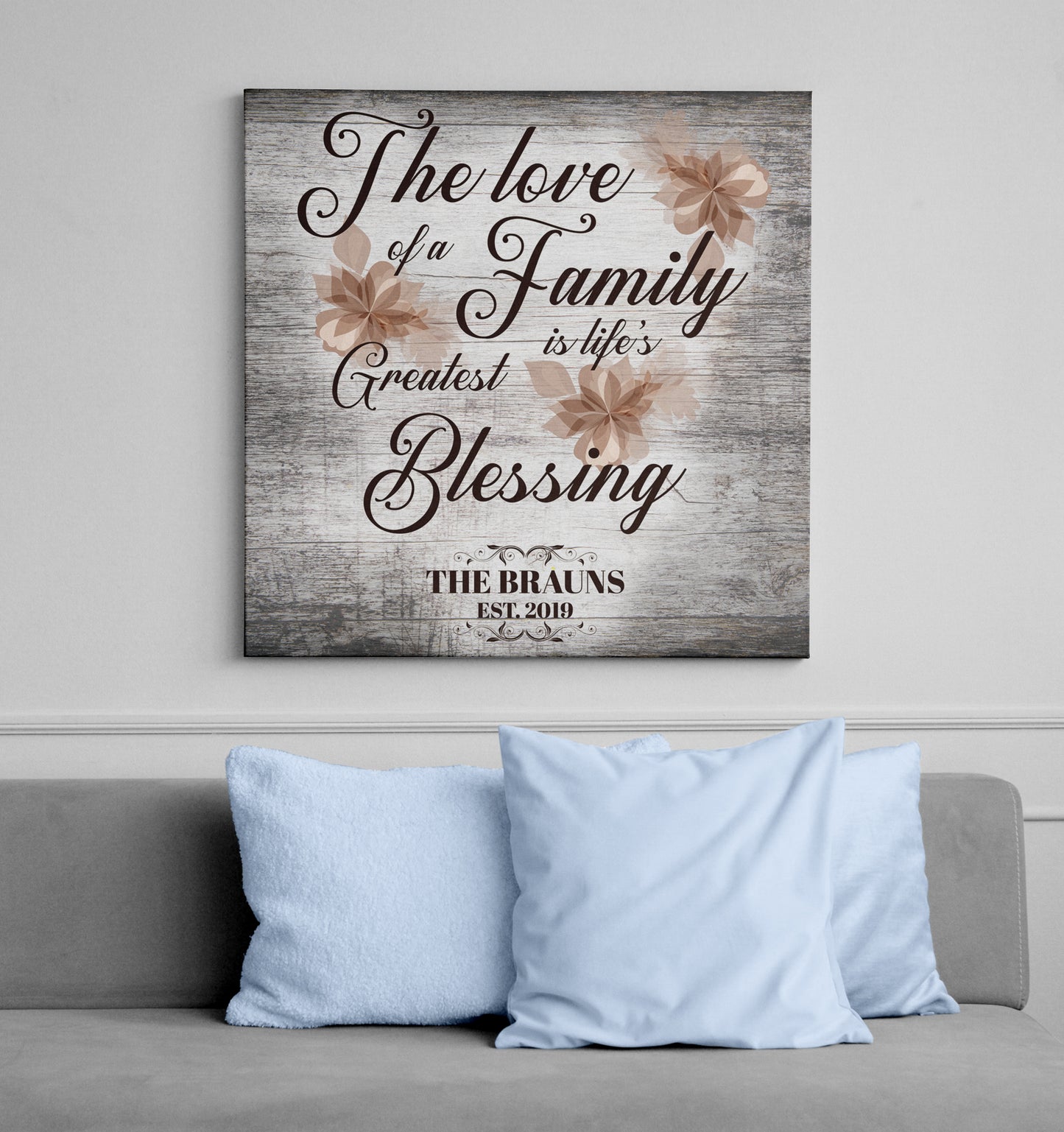 Personalized Wall Art - The Love of A Family Premium Canvas