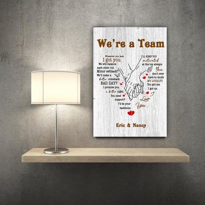 Personalized “We’re a Team” Premium Canvas White Background